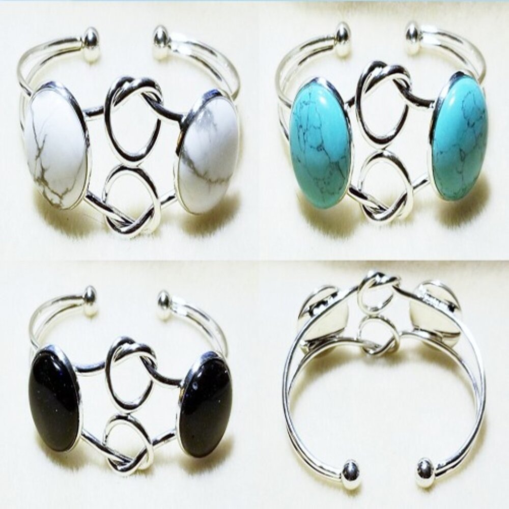 Knots & Stones Cuff Bracelet